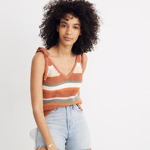 Madewell Striped Grandfield Tie-Strap Sweater Tank